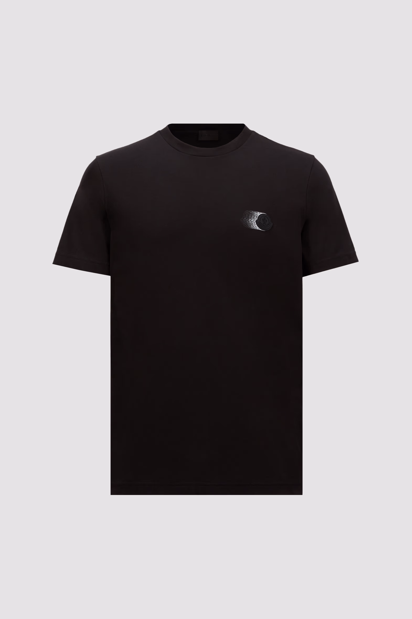 Faded Logo Motif Cotton T-Shirt Men Black Moncler 2
